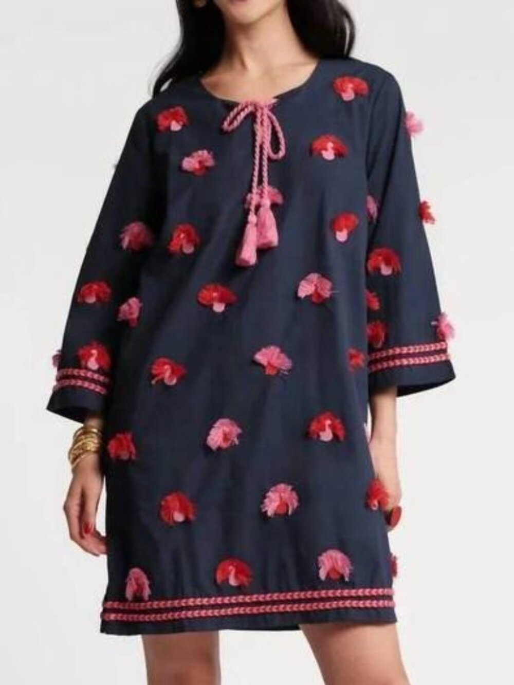 Capri Tunic/Dress in Navy Peacock by Frances Valentine